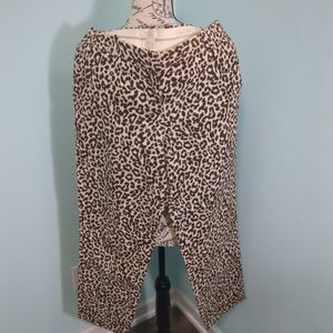 J.Crew Cafe Capri Leopard Print linen Pants Size 6